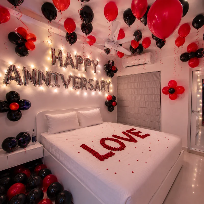 Romantic Anniversary Bed Decor 4 Romantic Anniversary Bed Decor - Image 2