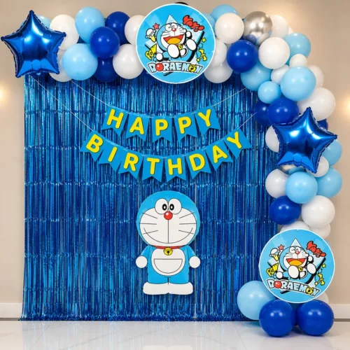balloon decoration Doremon Birthday Setup