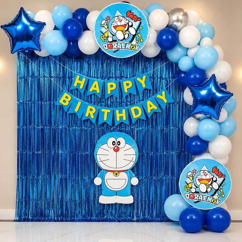 balloon decoration Doremon Birthday Setup