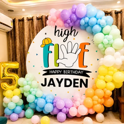 balloon decoration Fabulous Birthday Backdrop