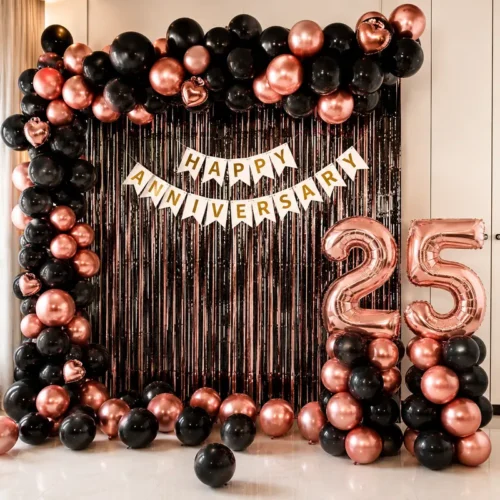 balloon decoration Fringe Anniversary Balloon Setup