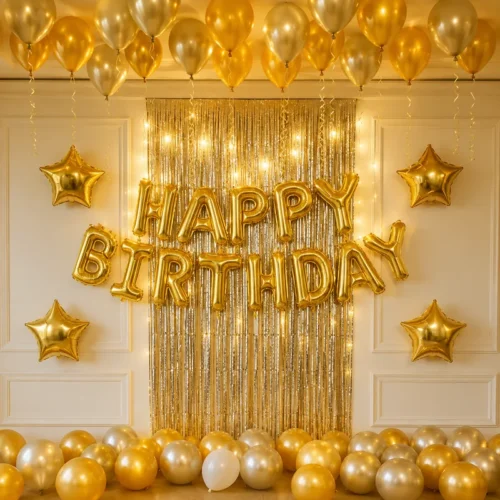 balloon decoration Golden Glow Birthday Decor