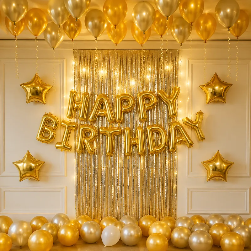 balloon decoration Golden Glow Birthday Decor