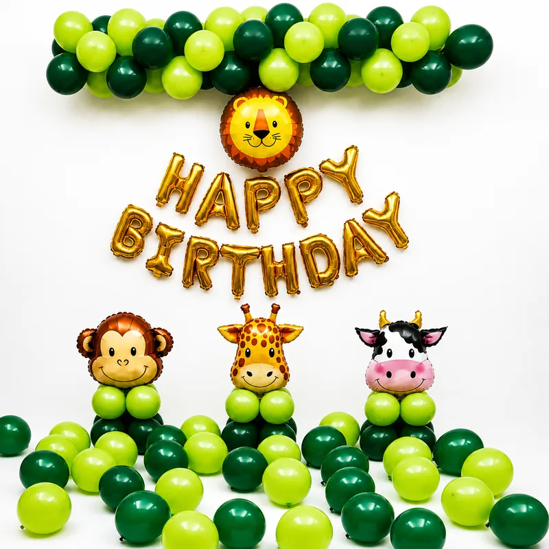 Jungle Safari Birthday Backdrop 7 balloon decoration Jungle Safari Birthday Backdrop