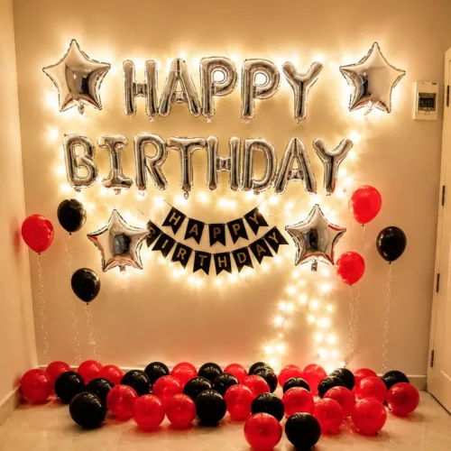 balloon decoration Midnight Flame Birthday Decor