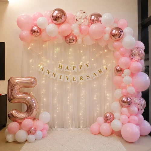 balloon decoration Pastel Pink Anniversary Decor