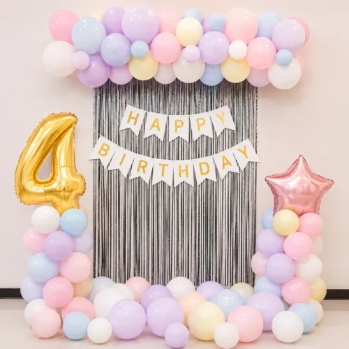 balloon decoration Pastel Theme Birthday Decor