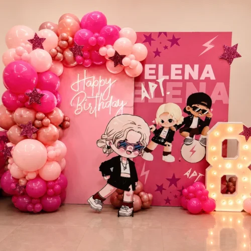 balloon decoration Pink Glam Birthday Decor