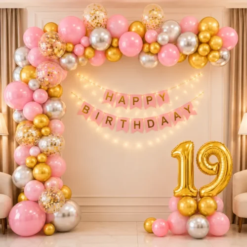 balloon decoration Pink Pearl Birthday Decoration
