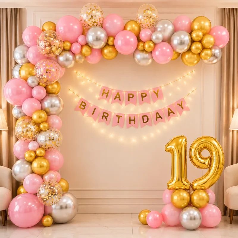 balloon decoration Pink Pearl Birthday Decoration