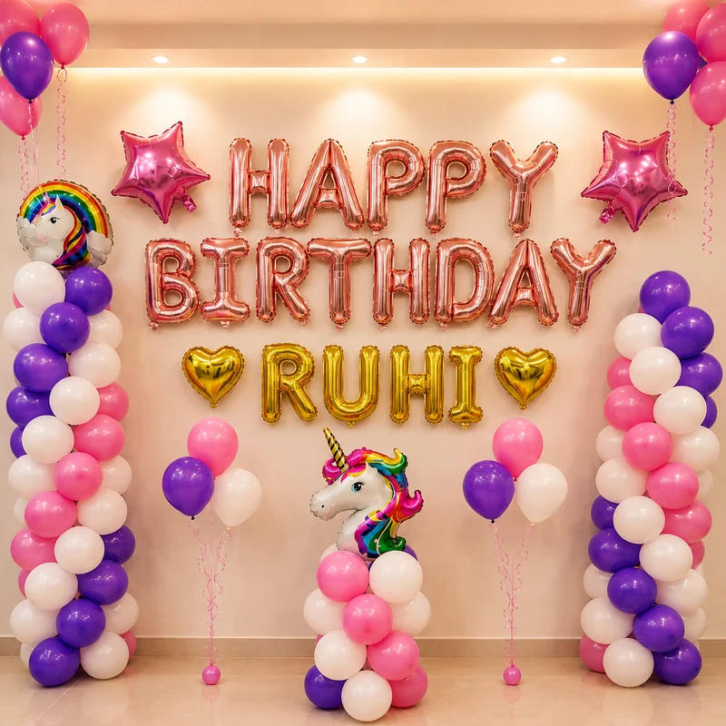 balloon decoration Princess Unicorn Birthday Decor