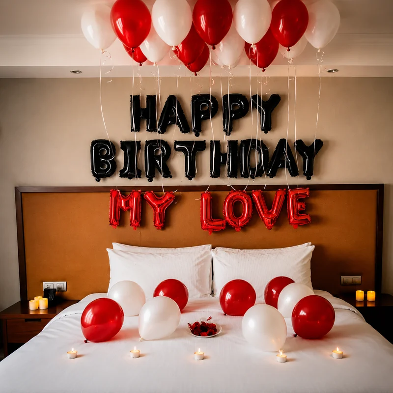 balloon decoration Romanatic Room Birthday Decor