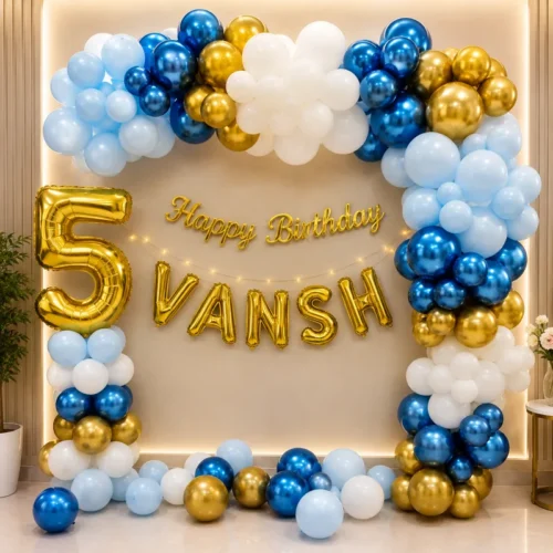 balloon decoration Royal Blue Birthday Arch