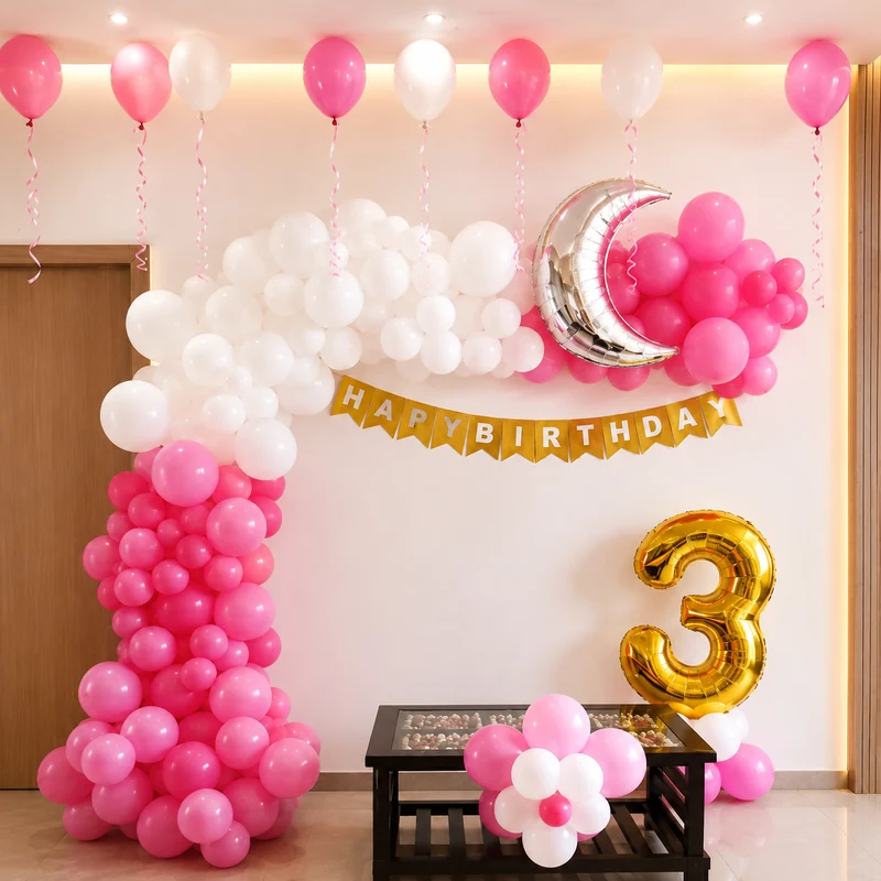 balloon decoration Moon Theme Birthday Decoration