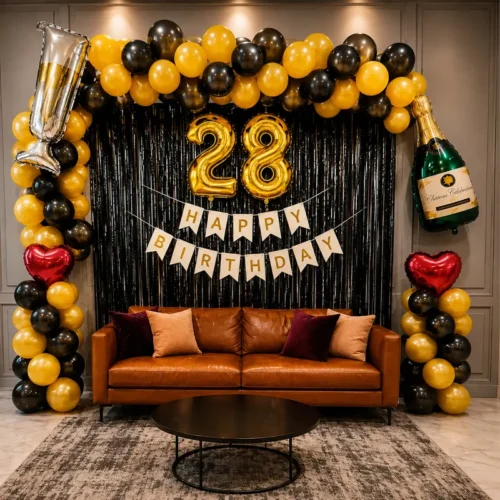 Golden Nior Birthday Decor 10 balloon decoration Golden Nior Birthday Decor