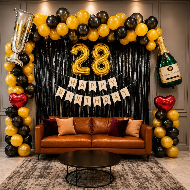 balloon decoration Golden Nior Birthday Decor
