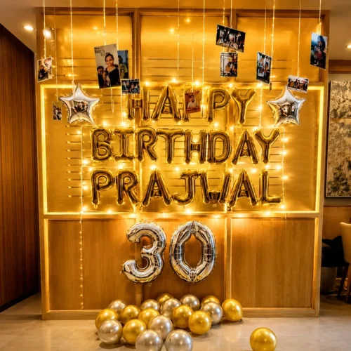Golden Photo Birthday Decor 11 balloon decoration Golden Photo Birthday Decor
