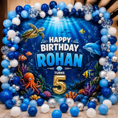balloon decoration Oceanic Birthday Splash