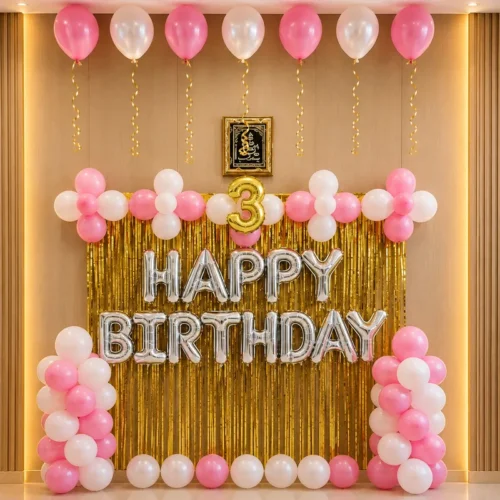 balloon decoration Pink Gold Birthday