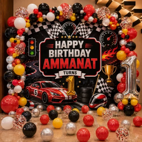 balloon decoration Super car Theme Birthday