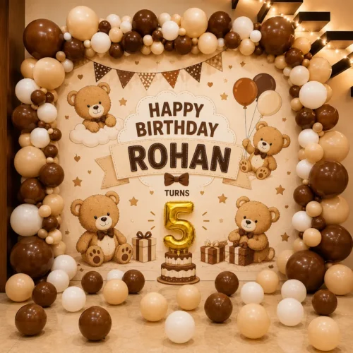 balloon decoration Teddy Theme Birthday Decor