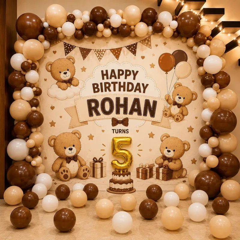 balloon decoration Teddy Theme Birthday Decor