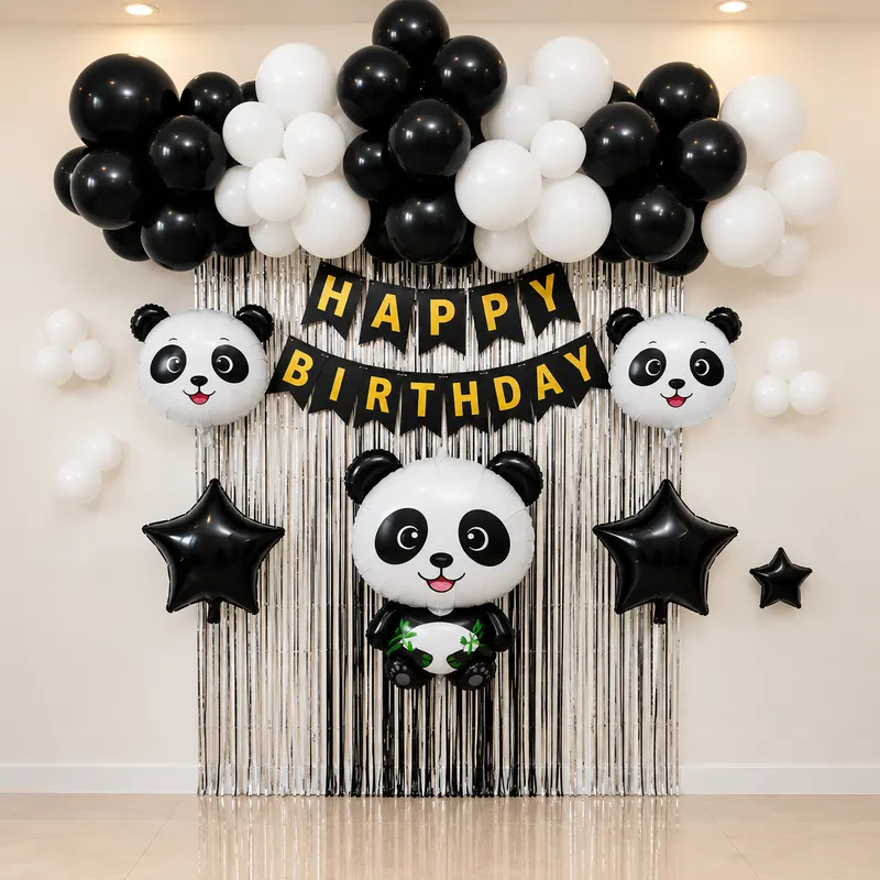 Panda Theme Birthday Decor 7 balloon decoration Panda Theme Birthday Decor